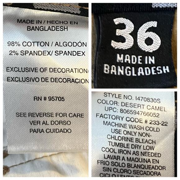 Iron Co Men’s Twill Cargo Shorts Desert Camel Pockets Stretch Comfort Size 36 - Picture 9 of 12